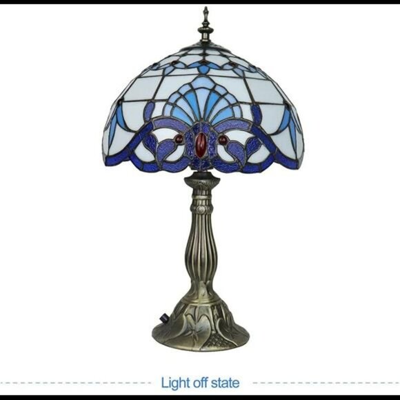 Table Lamp White Glass W12*H19 Inch Living Room Bedroom LED Buble - Picture 1 of 6